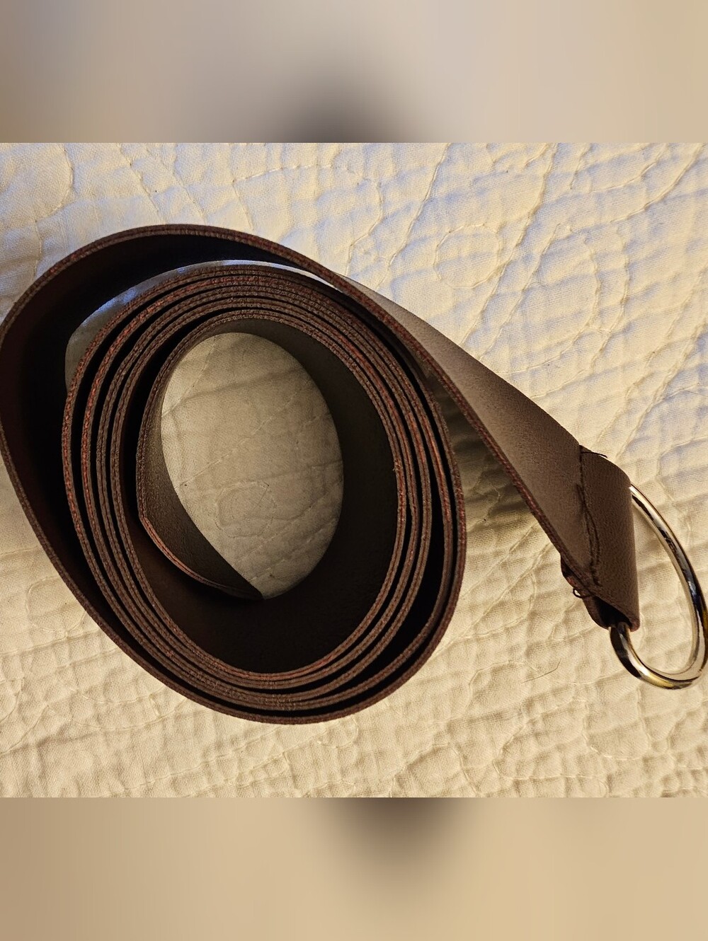 Brown Leather D-Ring Women's Belt - Classic Everyday Style